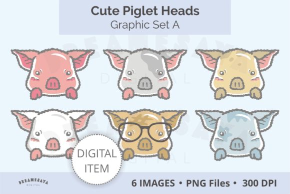 Adorable Piglet Head Clip Art for Creative Projects