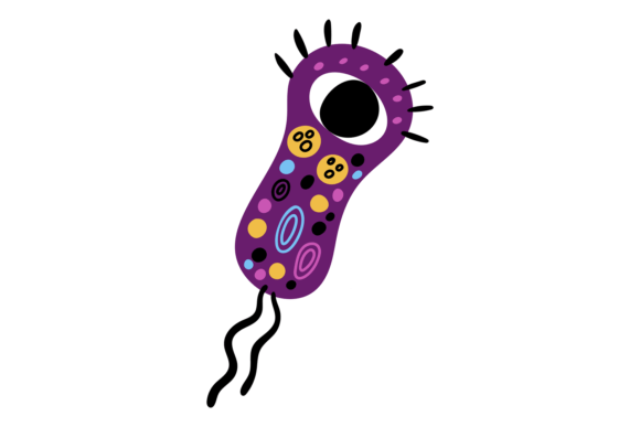 Cute Bacteria Character. Decorative Infe: A Whimsical Typeface for Creative Projects