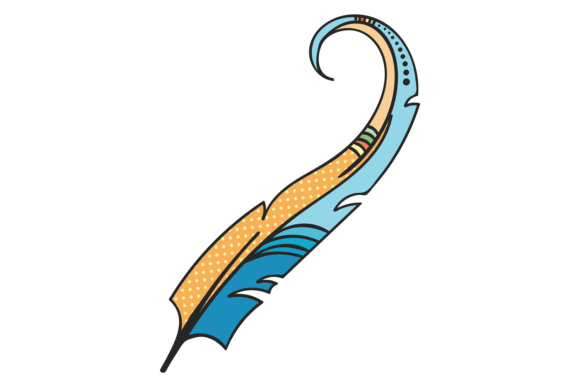 Decorative Quill. Ornate Color Feather I: A Designer's Guide
