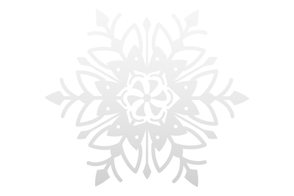 Decorative Snowlake: A Frozen Round Ornament for Winter Designs