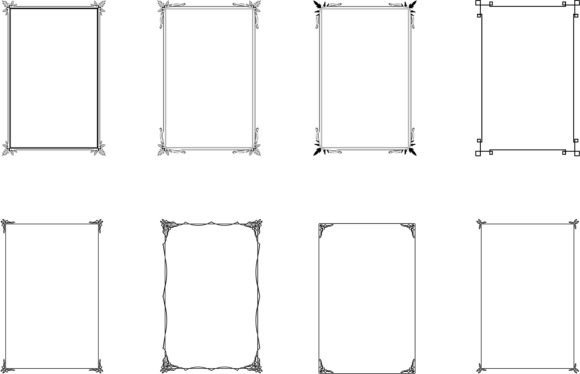 Retro Frames for Timeless Design: Bundle of Decorative Frames Set 8