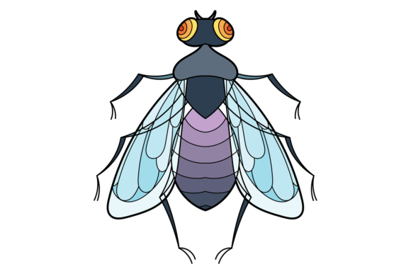 Stylized Fly Icon: Decorative Wild Winged Insect for Impactful Design