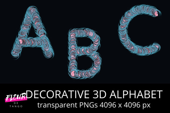 Unleash Creative Depth with Decorative 3D ALPHABET Cliparts